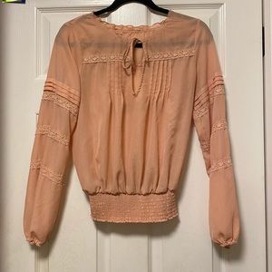 Pink Blouse with tie front